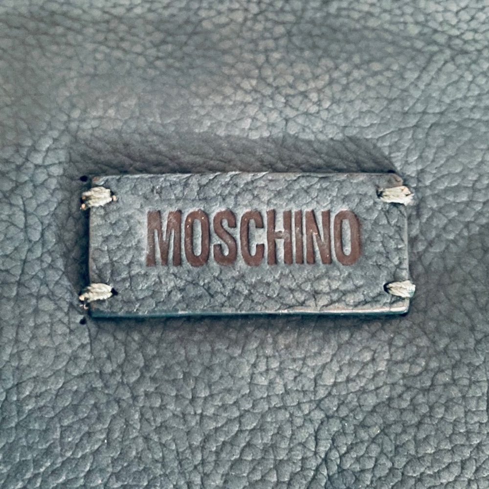Moschino Blue Leather with Crocheted Accents Shoulder Bag - Picture 4 of 11